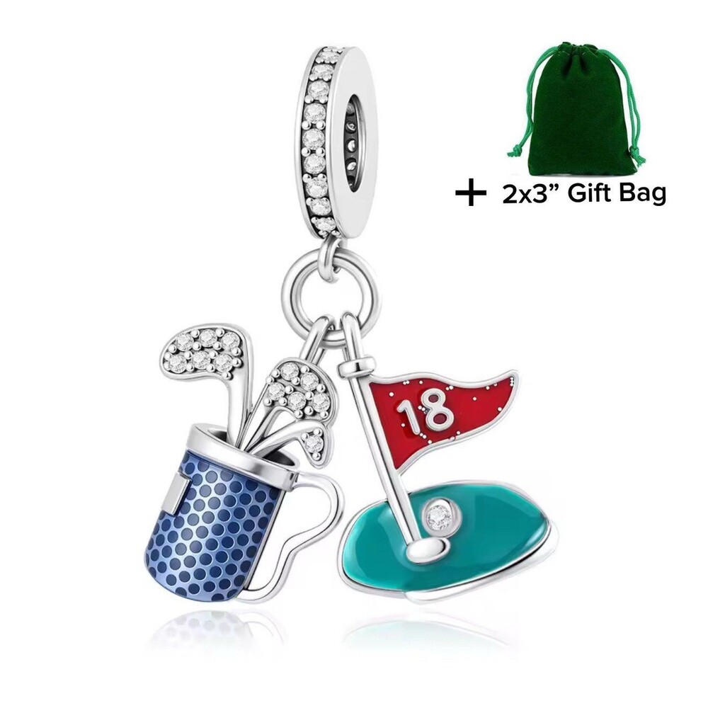 Golf Dangle Charm | 925 Silver | Brand New